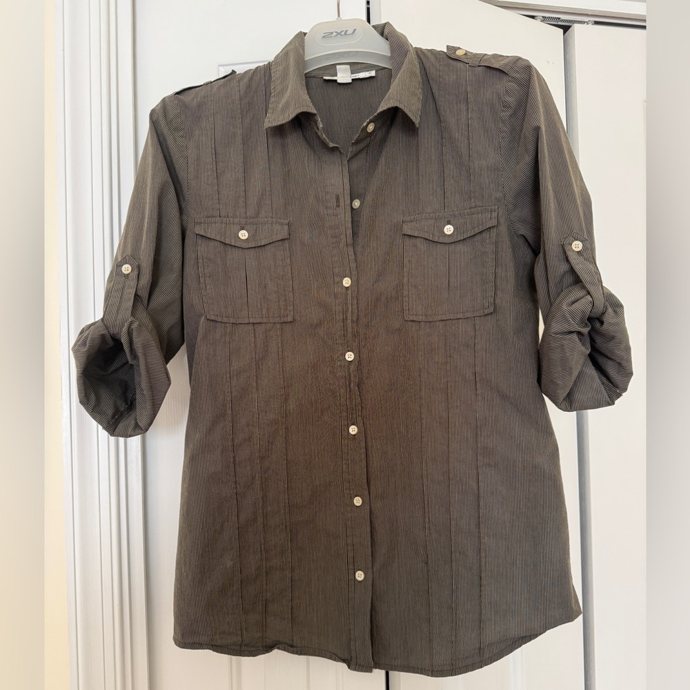 Calvin Klein cotton poplin safari style shirt